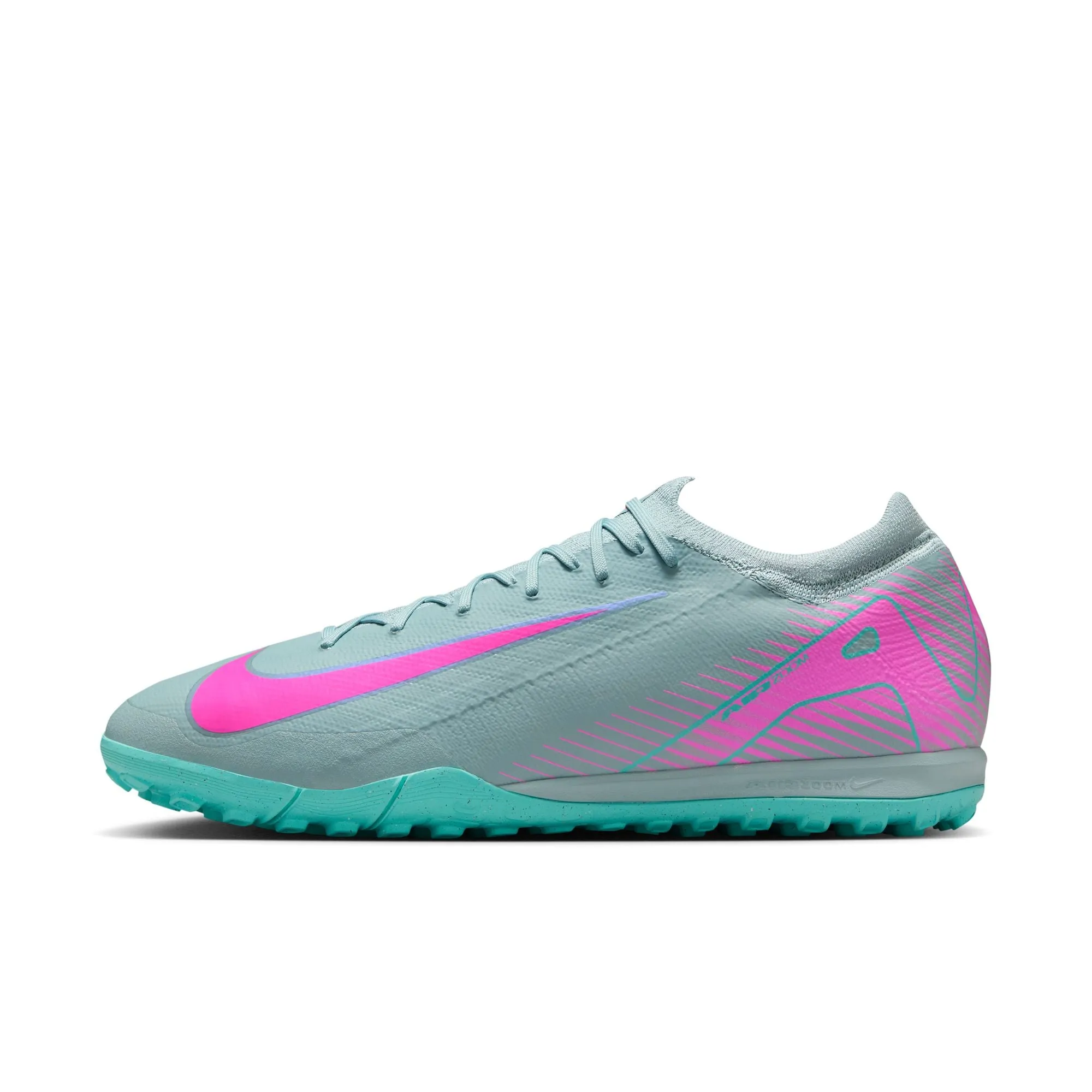 Nike Zoom Mercurial Vapor 16 Pro TF Turf Soccer Shoes - Ocean Cube/ Pink Blast