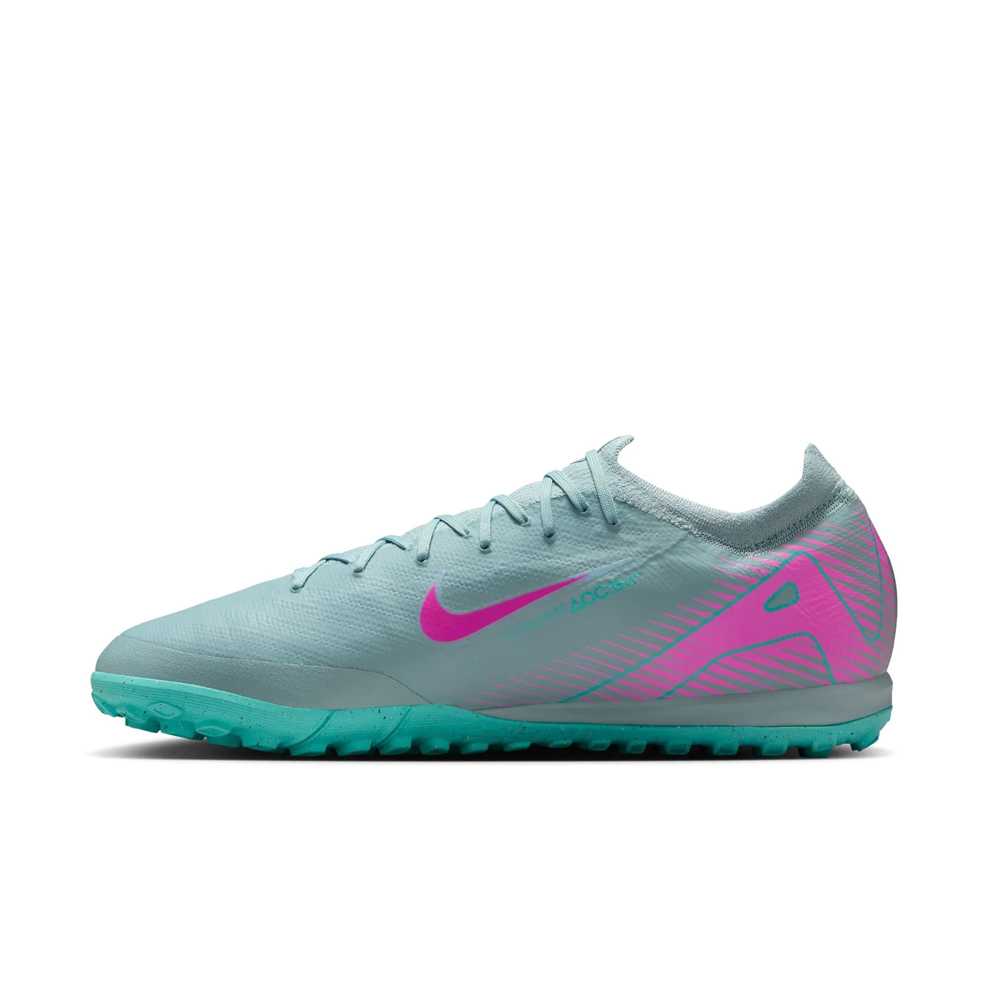 Nike Zoom Mercurial Vapor 16 Pro TF Turf Soccer Shoes - Ocean Cube/ Pink Blast
