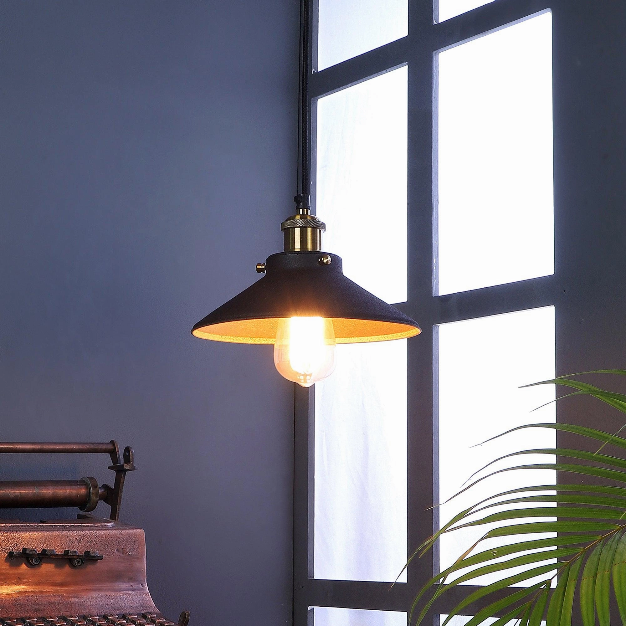 Nora Black Metal Single Hanging Light By Ss Lightings