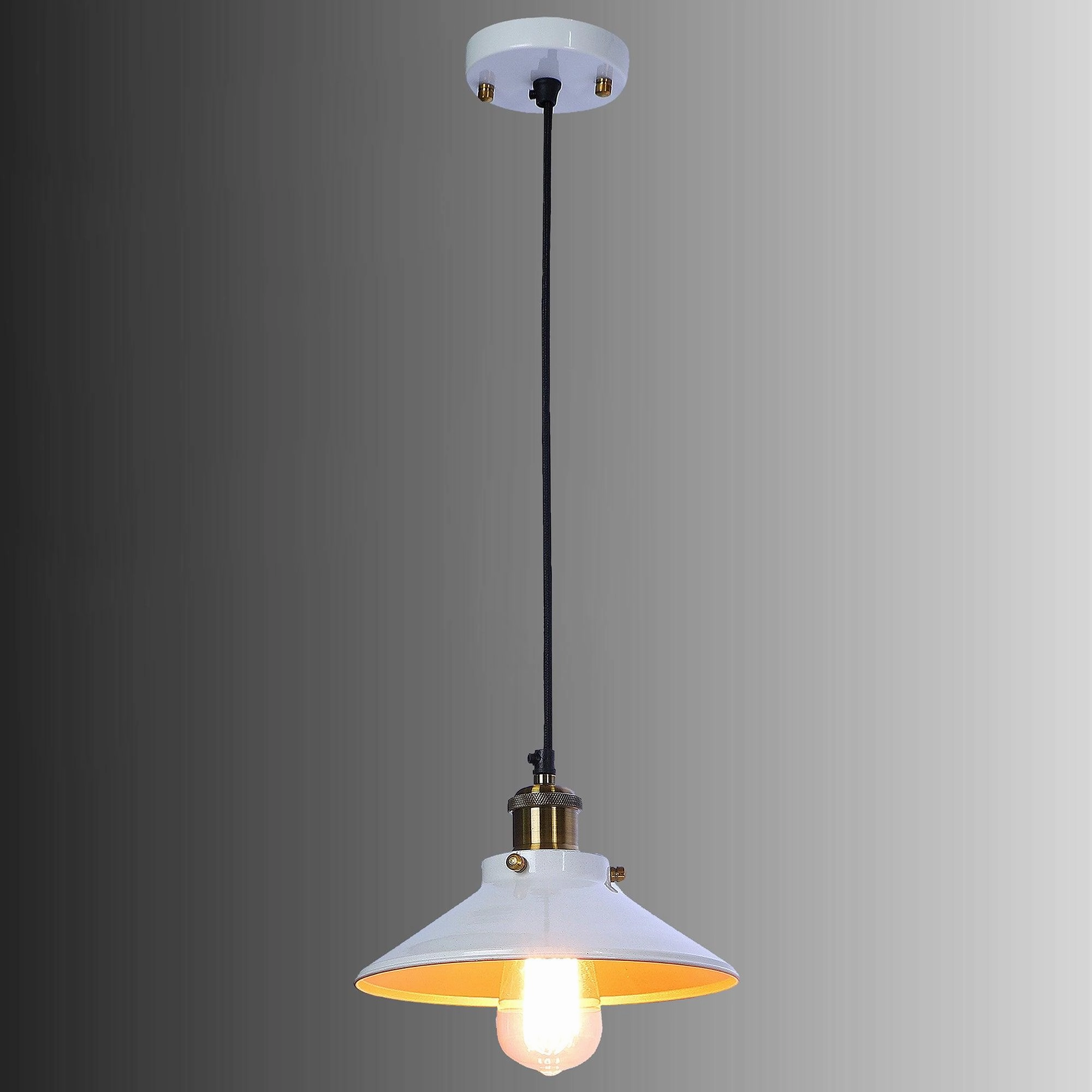 Nora White Metal Single Hanging Light By Ss Lightings