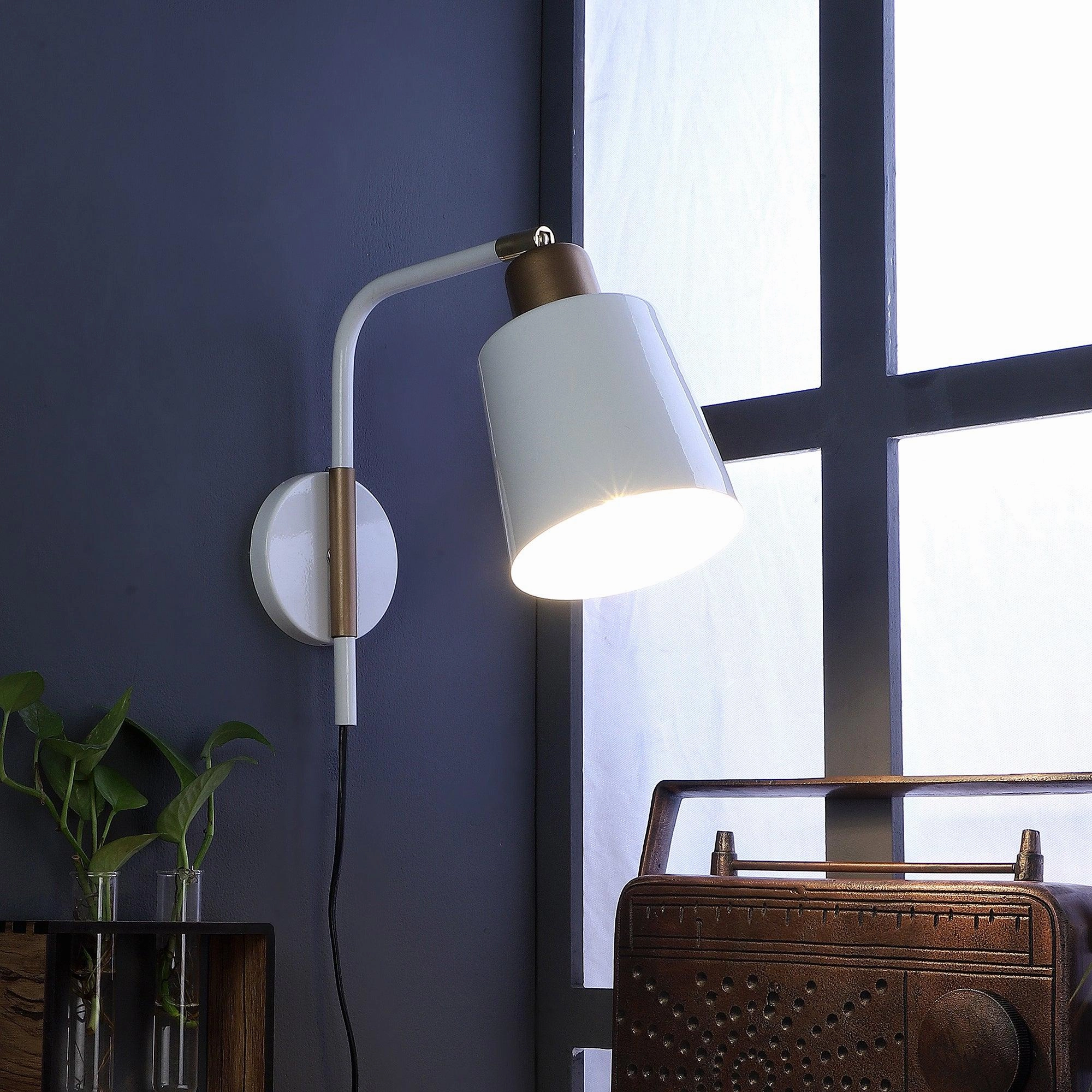 Norell White Metal Wall Light by SS Lightings