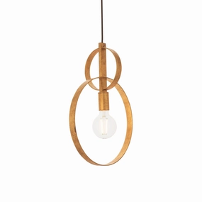 Norfolk 1 Light Gold Leaf Double Hoop Ceiling Pendant sleek LED ceiling lamp
