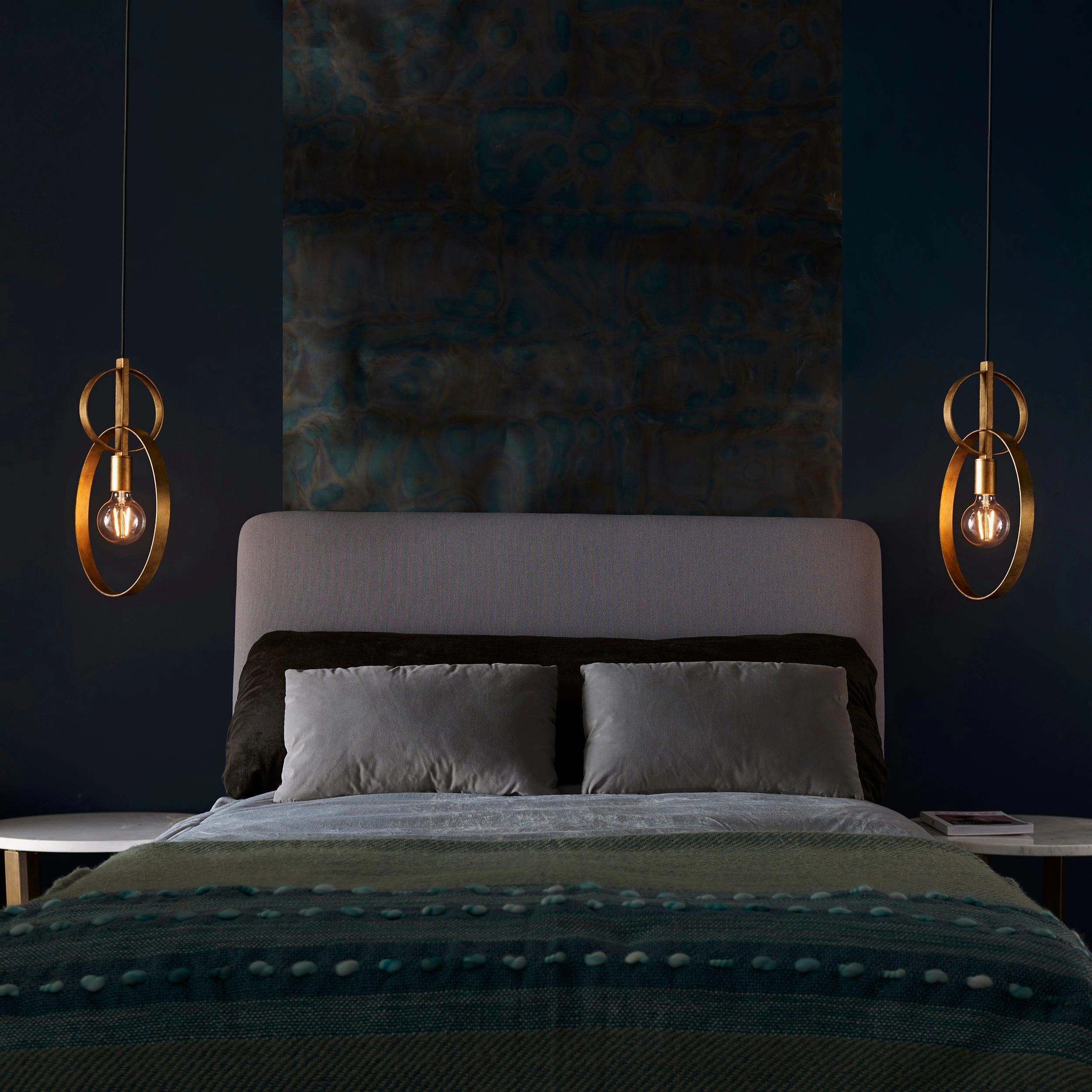 Norfolk 1 Light Gold Leaf Double Hoop Ceiling Pendant