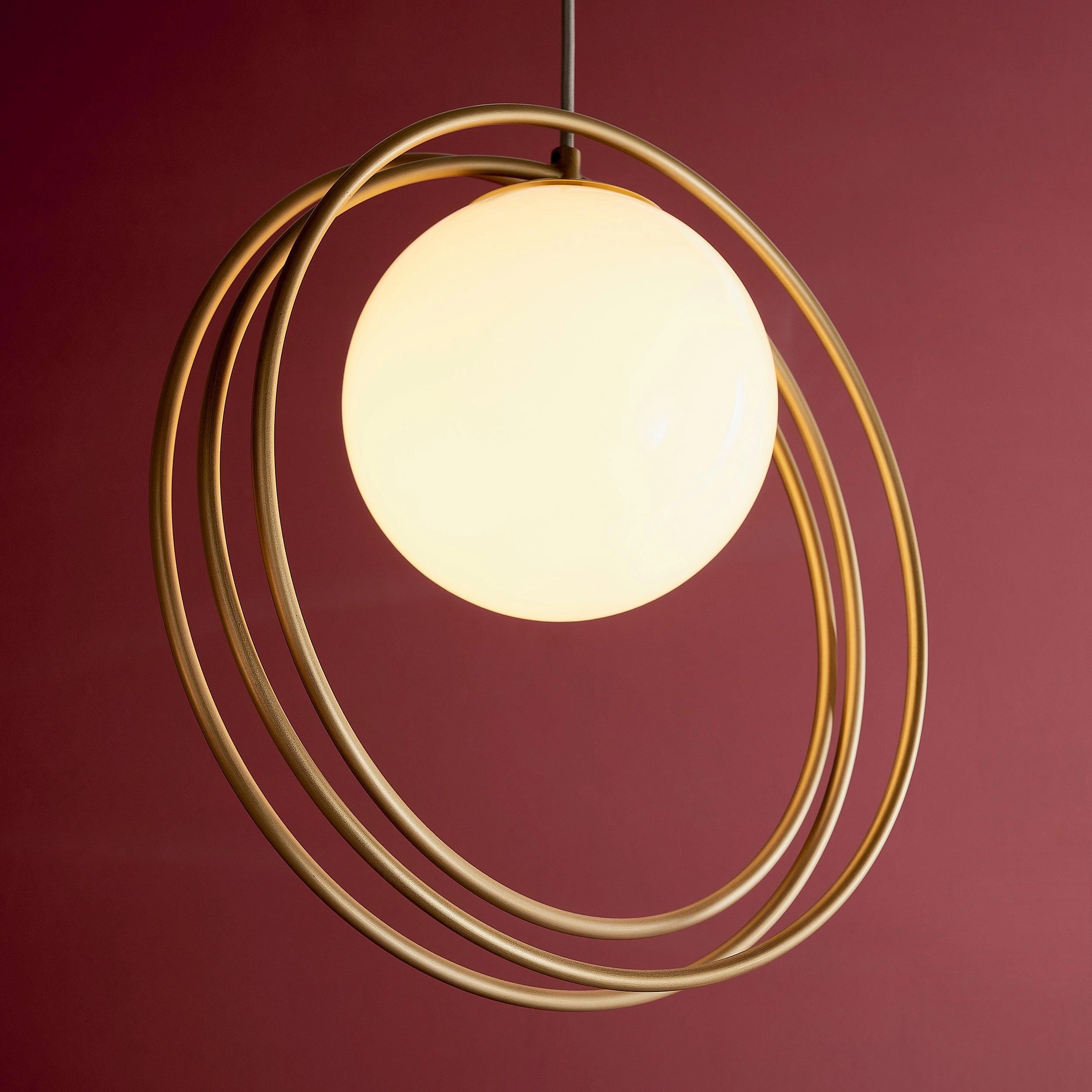 Norfolk Gold & Opal Glass Shade Ceiling Pendant Light