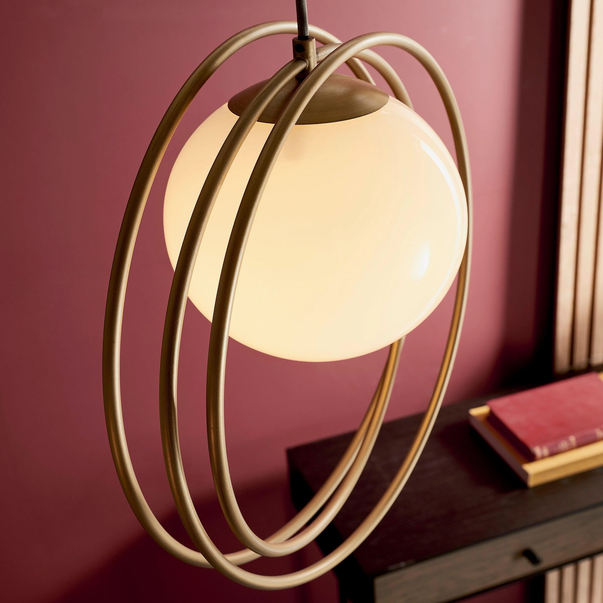 Norfolk Gold & Opal Glass Shade Ceiling Pendant Light