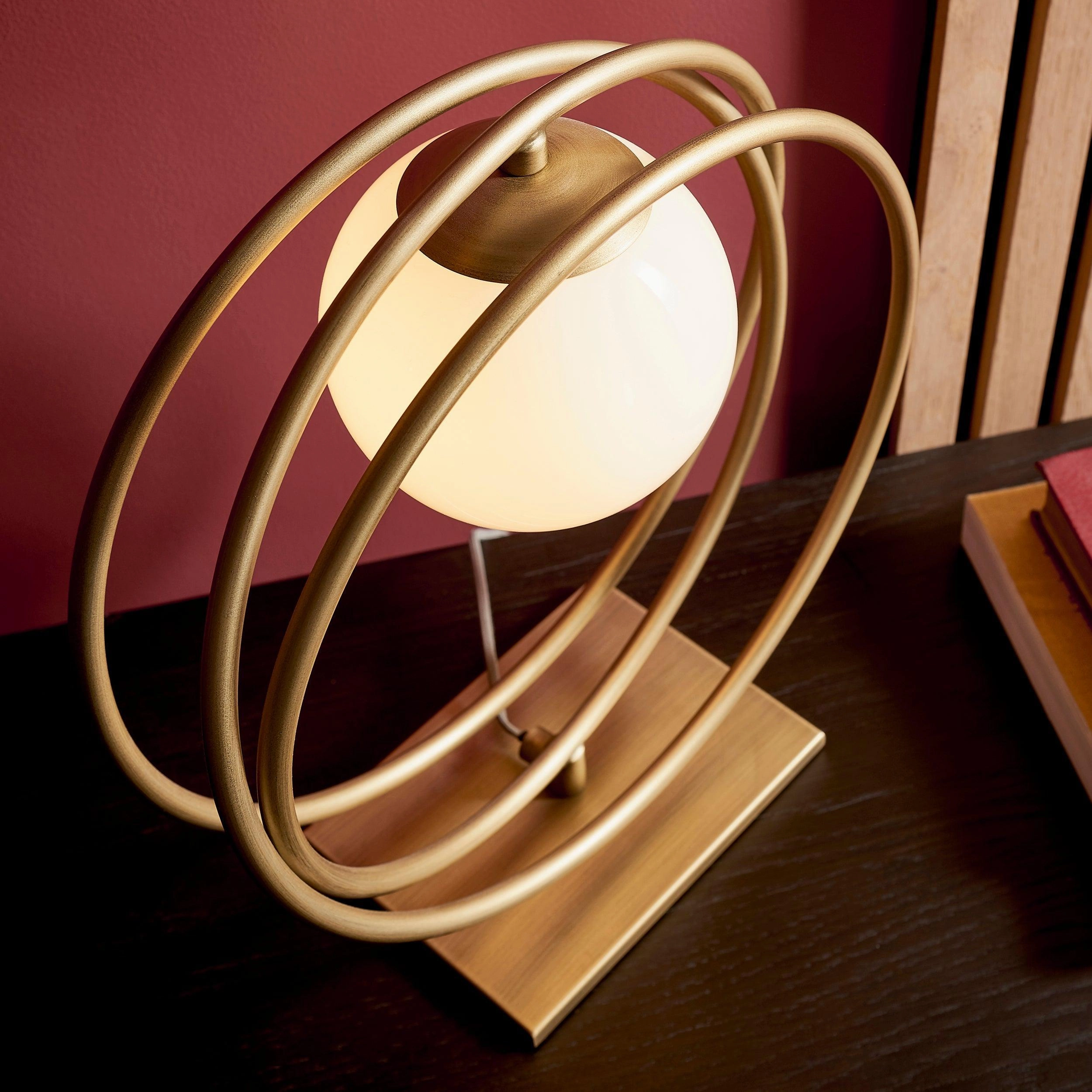 Norfolk Gold & Opal Glass Shade Table Lamp