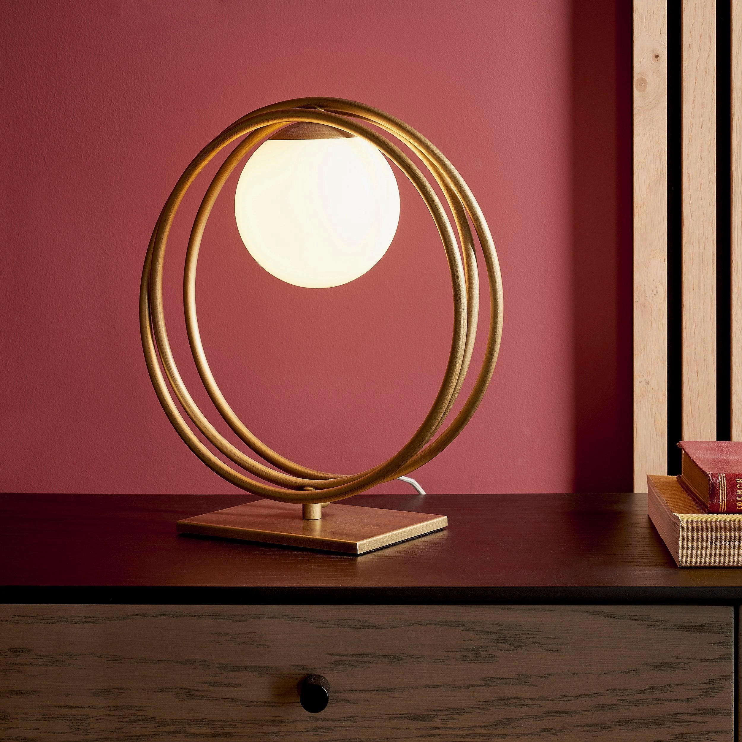Norfolk Gold & Opal Glass Shade Table Lamp
