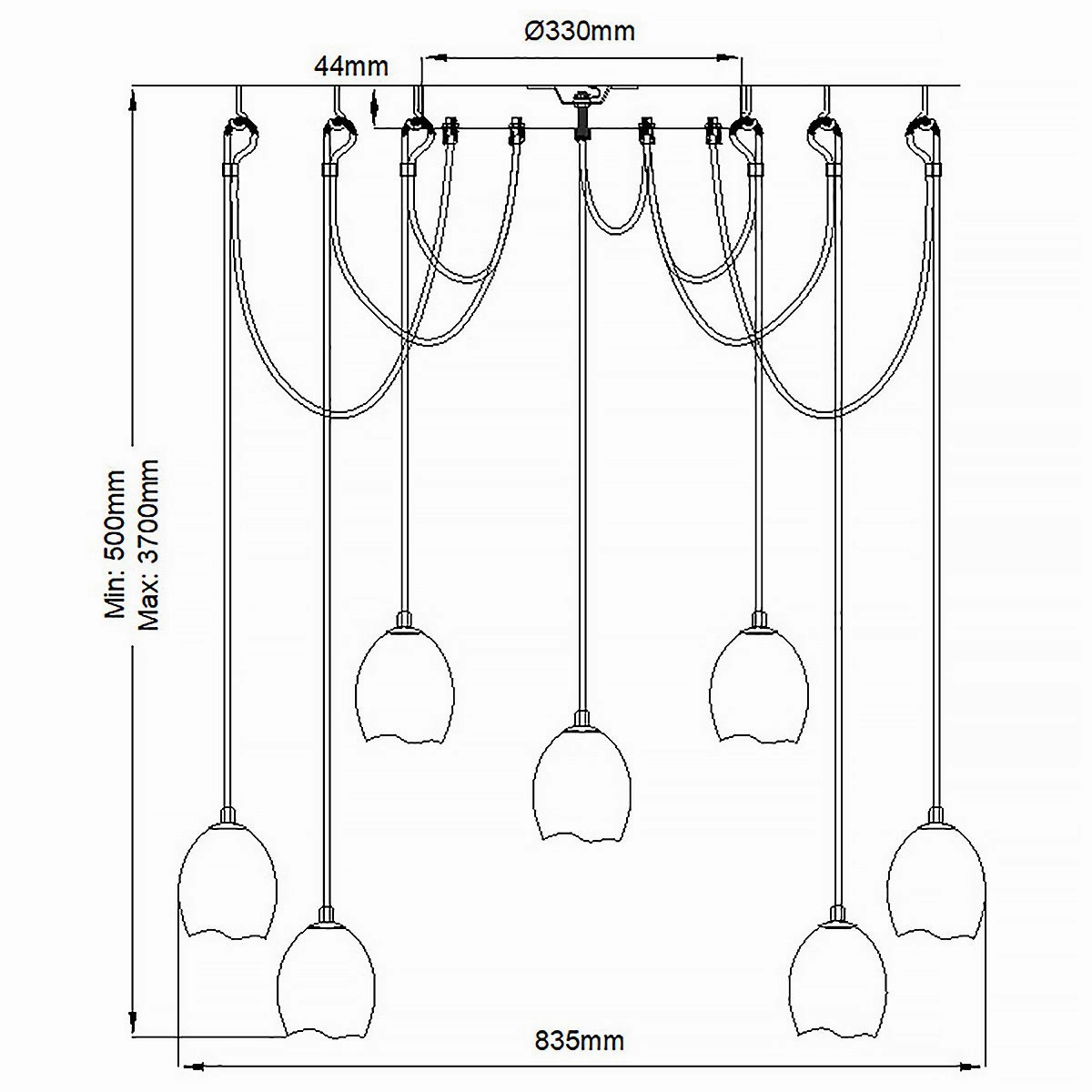 Nula 12 Light Gold Modern Pendant