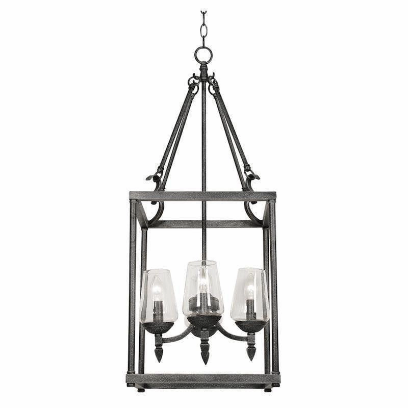 Oaks Corfe 4 Light Silver Brushed Black Chandelier white ceiling lamp