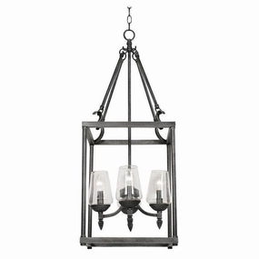Oaks Corfe 4 Light Silver Brushed Black Chandelier white ceiling lamp