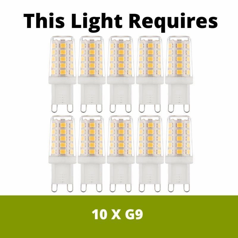 Oaks Floss 10 Light Chrome Pendant Ceiling Light
