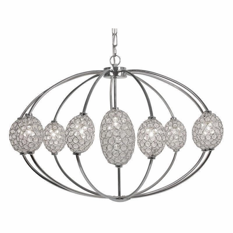 Oaks Floss 10 Light Chrome Pendant Ceiling Light soft glow ceiling light