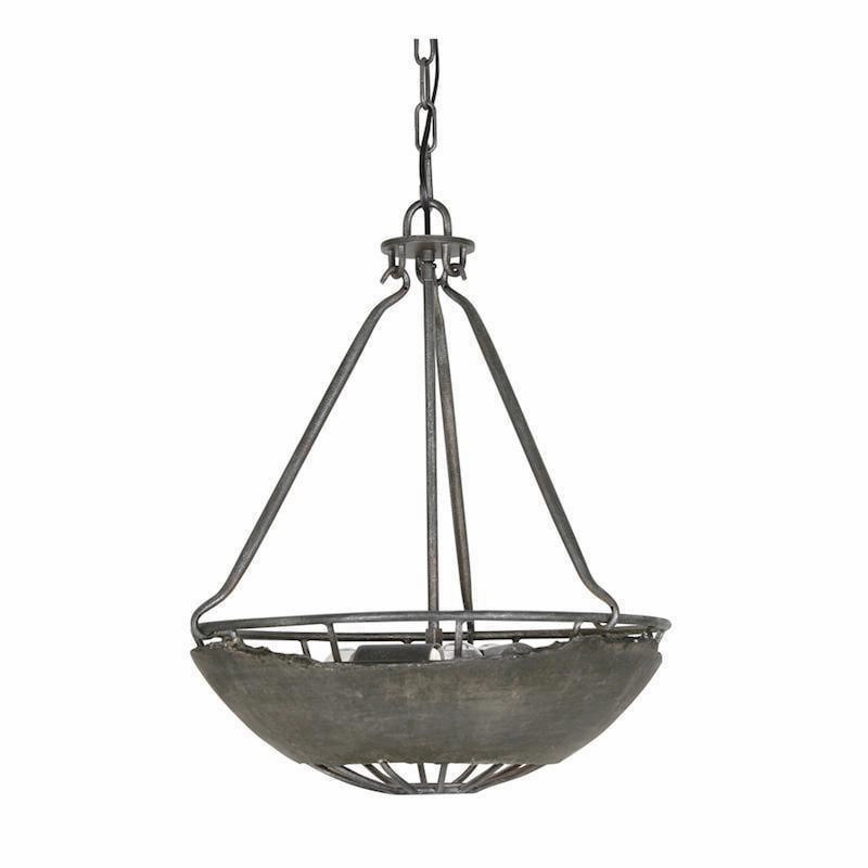 Oaks Kellen Concrete Inverted Ceiling Light soft glow ceiling light