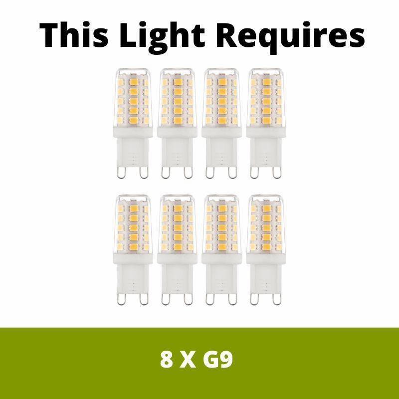 Oaks Lienz 8 Light Chrome Pendant Ceiling Light