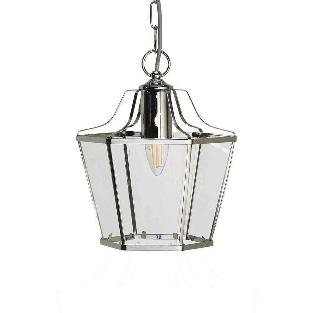 Oaks Lighting Dulverton Chrome Clear Glass Ceiling Pendant white ceiling lamp