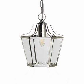Oaks Lighting Dulverton Chrome Clear Glass Ceiling Pendant white ceiling lamp
