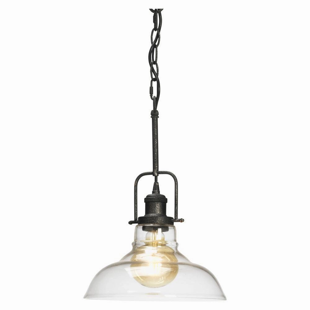 Oaks Lighting Esko Wrought Iron & Glass Shade Ceiling Light white ceiling lamp