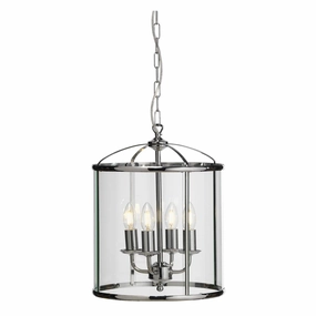 Oaks Lighting Fern 4 Light Chrome Ceiling Lantern white ceiling lamp