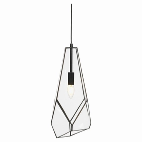 Oaks Lighting Jonk Large Glass Panelled Pendant soft glow ceiling light