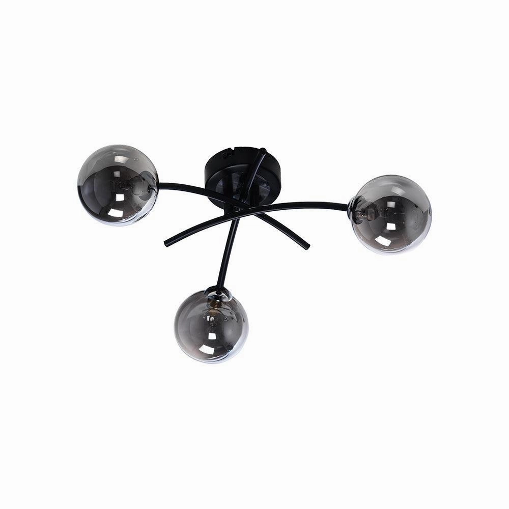 Oaks Marne 3 Light Black Semi Flush Ceiling Light