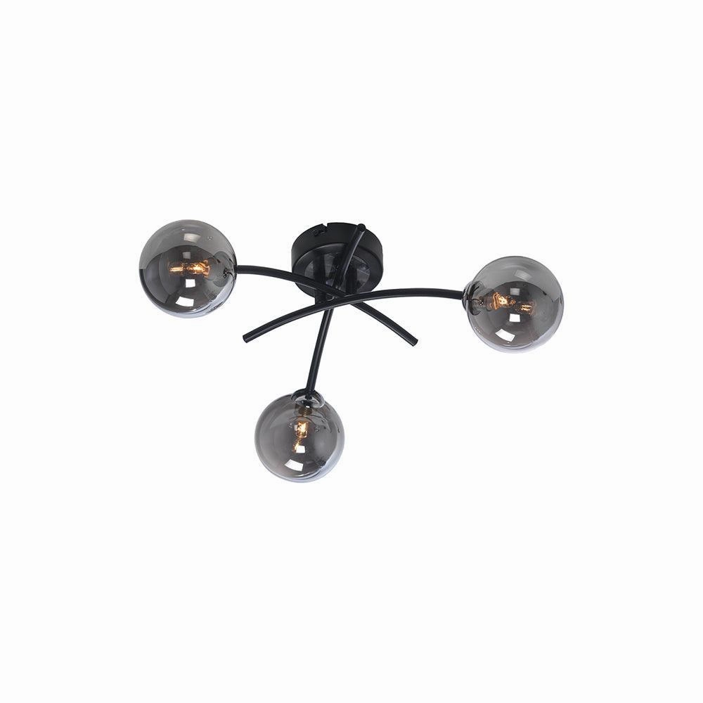 Oaks Marne 3 Light Black Semi Flush Ceiling Light ambient ceiling fixture