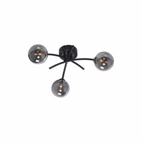 Oaks Marne 3 Light Black Semi Flush Ceiling Light ambient ceiling fixture