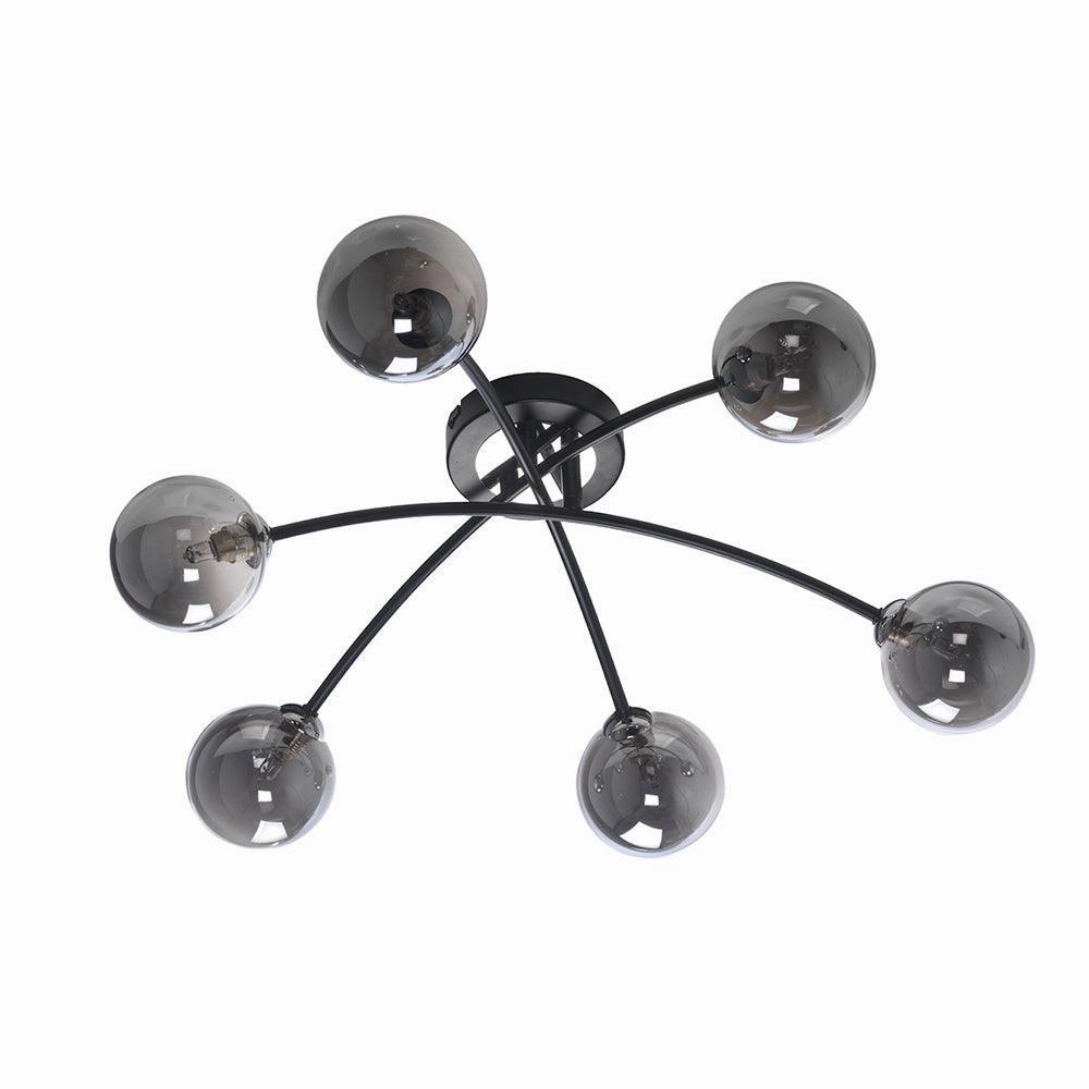 Oaks Marne 6 Light Black Semi-Flush Ceiling Light Damaged Box