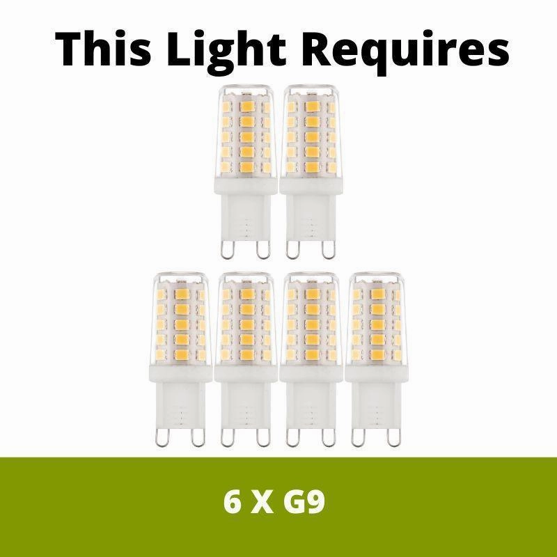 Oaks Marne 6 Light Black Semi-Flush Ceiling Light Damaged Box