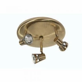 Oaks Romore Antique Brass Finish 3 Light Spotlight white ceiling lamp