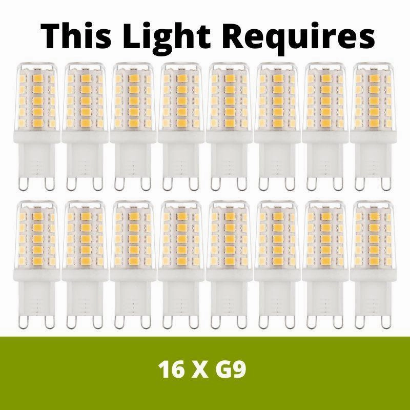 Oaks Telfs 16 Light Chrome & Crystal Ceiling Pendant
