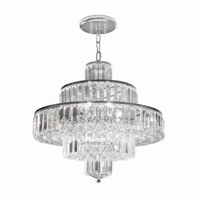 Oaks Telfs 16 Light Chrome & Crystal Ceiling Pendant sleek LED ceiling lamp
