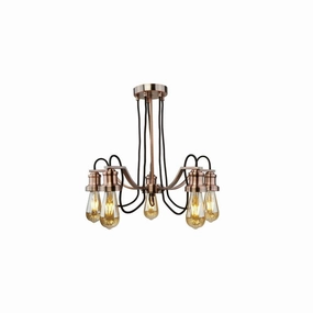 Olivia 5 Light Copper Pendant Ceiling Light Searchlight soft glow ceiling light