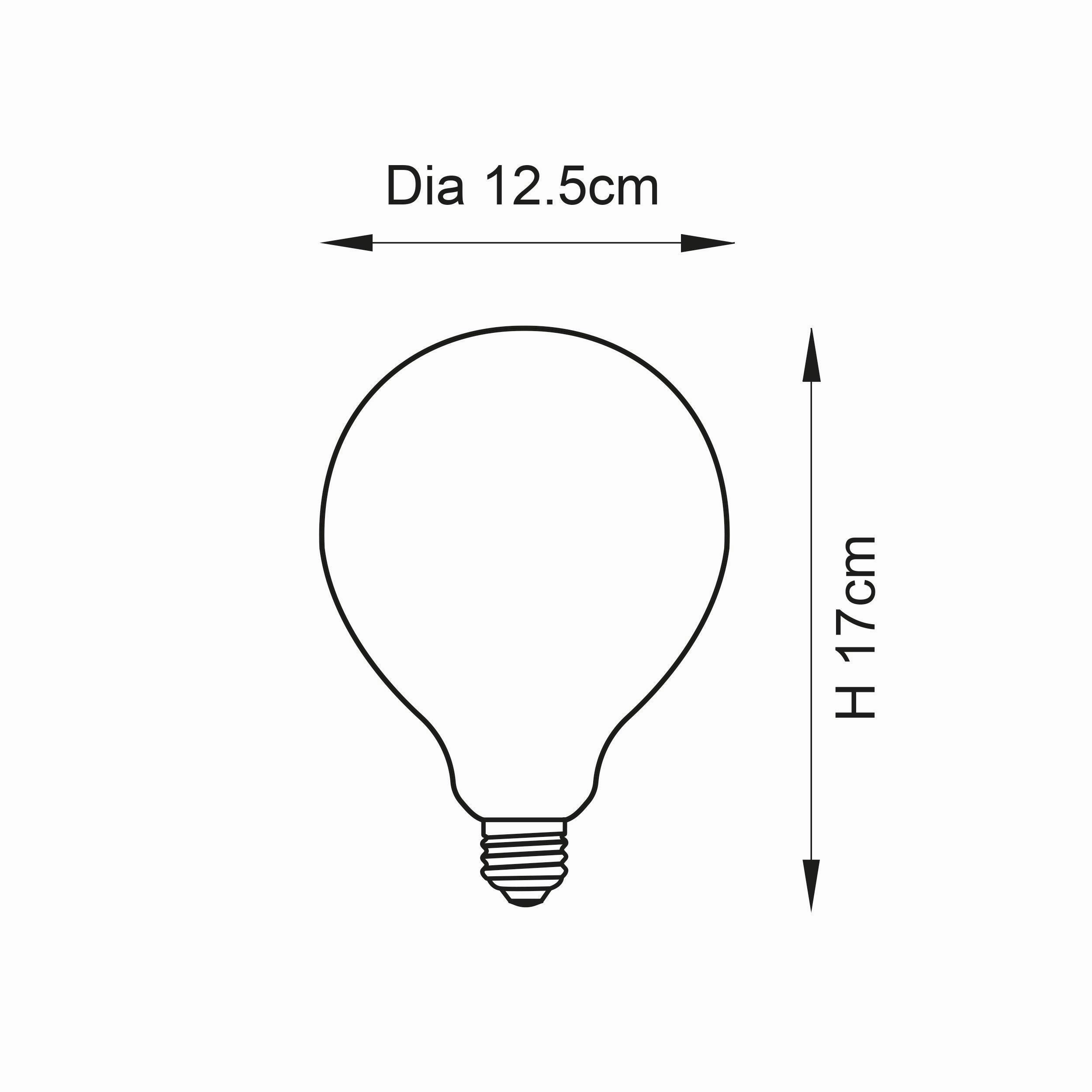 Opaline E27 Opal Glass 12w LED Dimmable Light Bulb - 125mm
