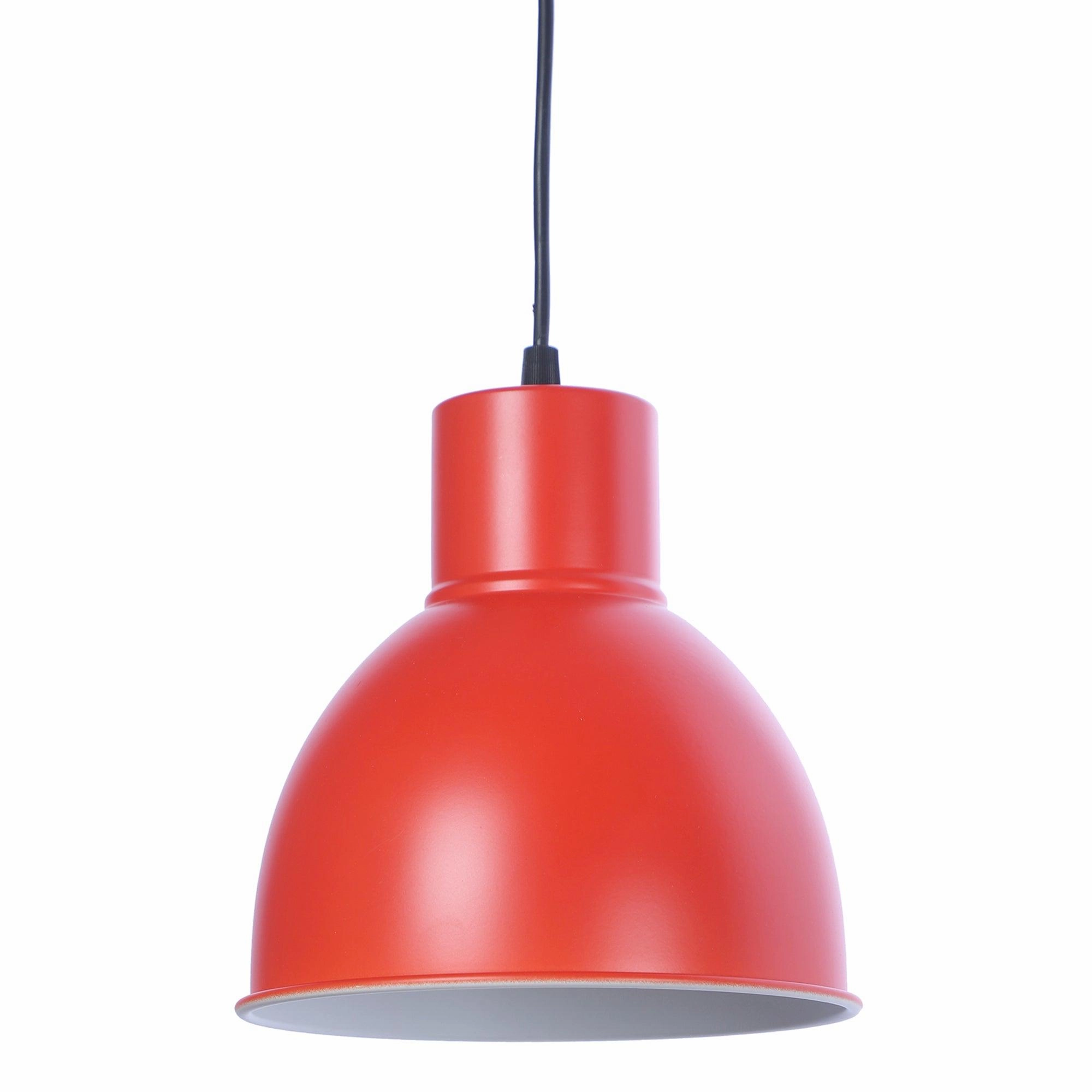 Opi Minimal Pastel Red Metal Single Hanging Light by SS Lightings