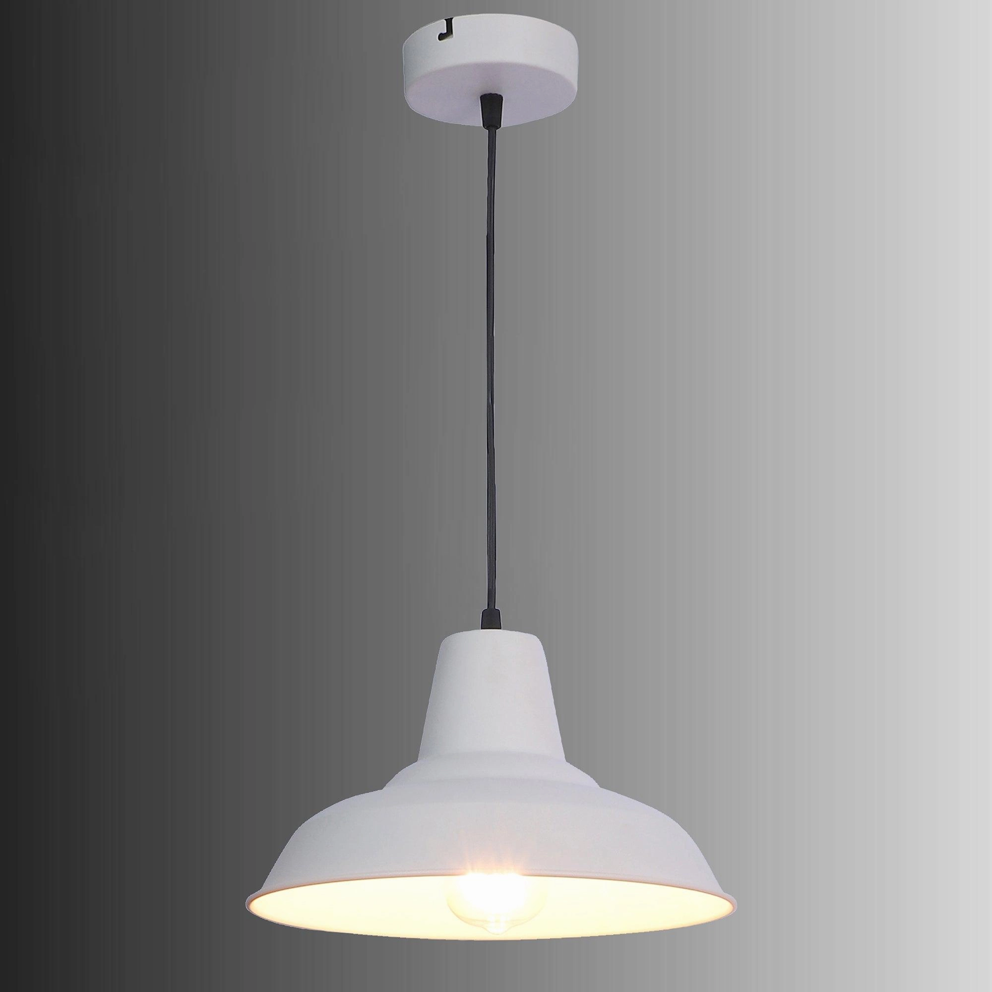 Opi Minimal Pastel White Metal Single Hanging Light by SS Lightings
