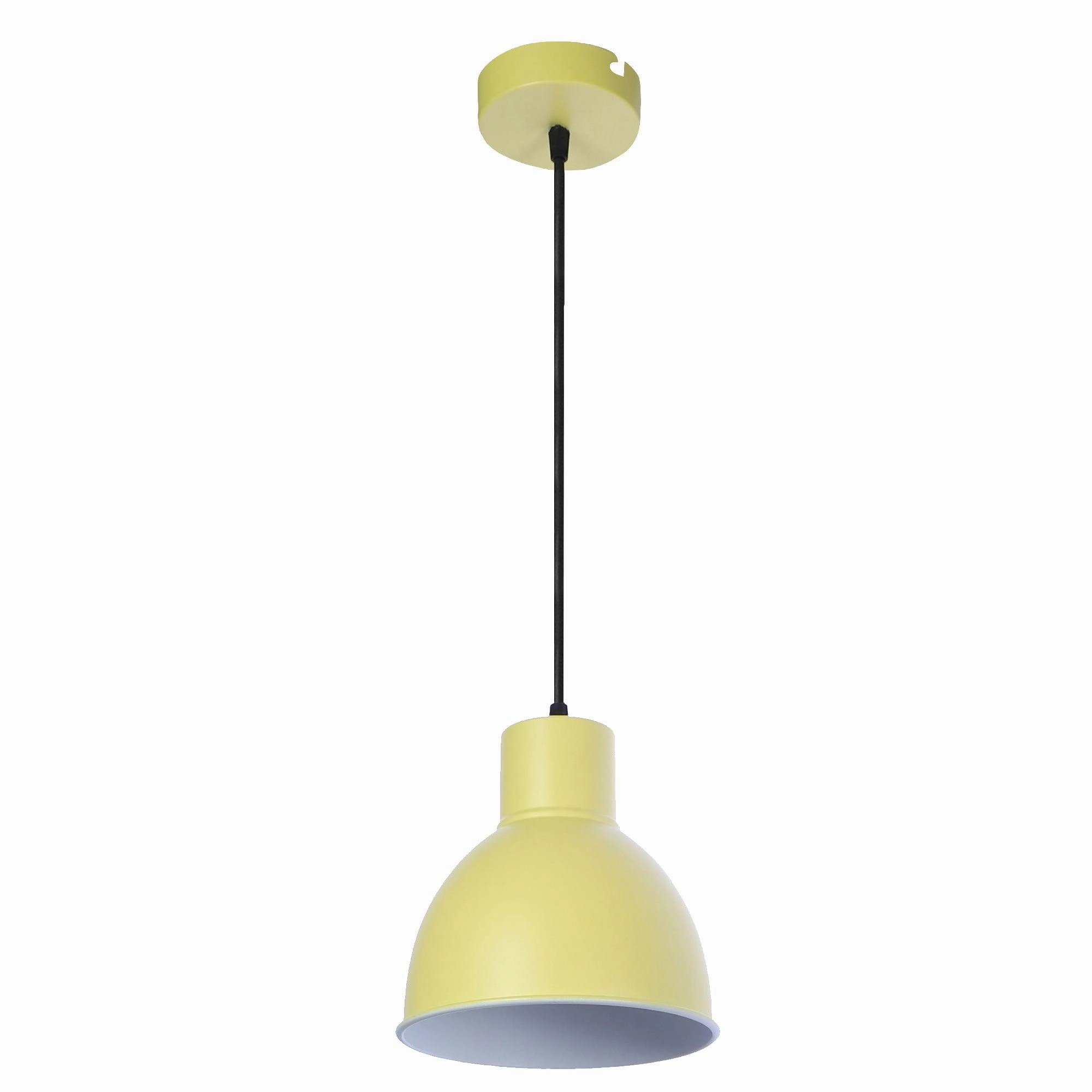 Opi Minimal Pastel Yellow Metal Single Hanging Light by SS Lightings