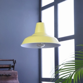 Opi Minimal Pastel Yellow Metal Single Hanging Light by SS Lightings decorative ceiling fixture