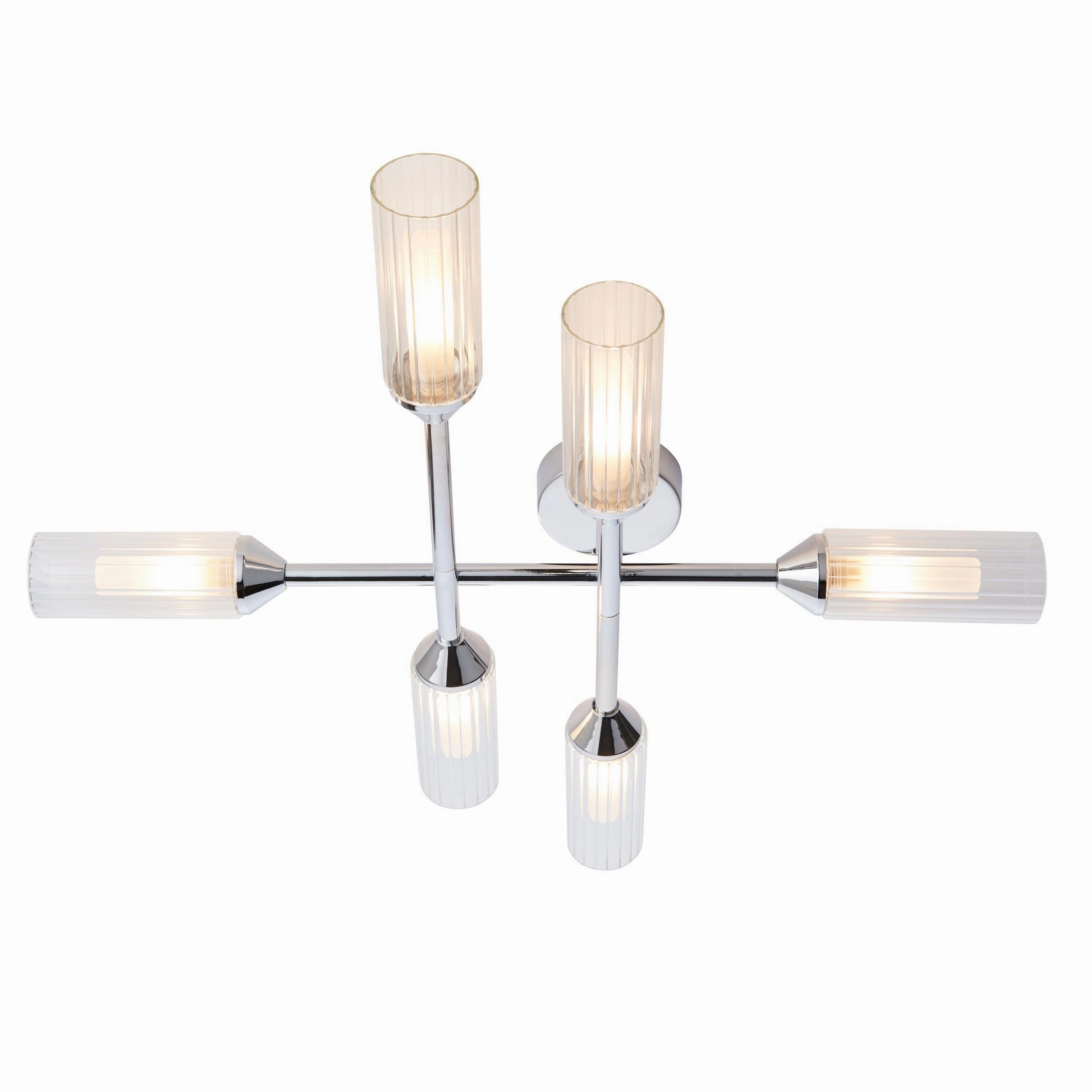 Oundle 6 Light Chrome Bathroom Semi-Flush Ceiling Light white ceiling lamp