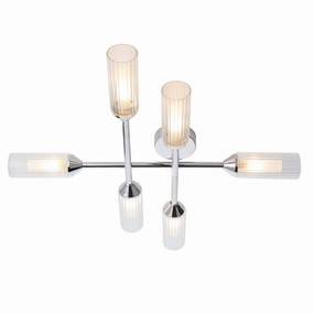 Oundle 6 Light Chrome Bathroom Semi-Flush Ceiling Light ambient ceiling fixture