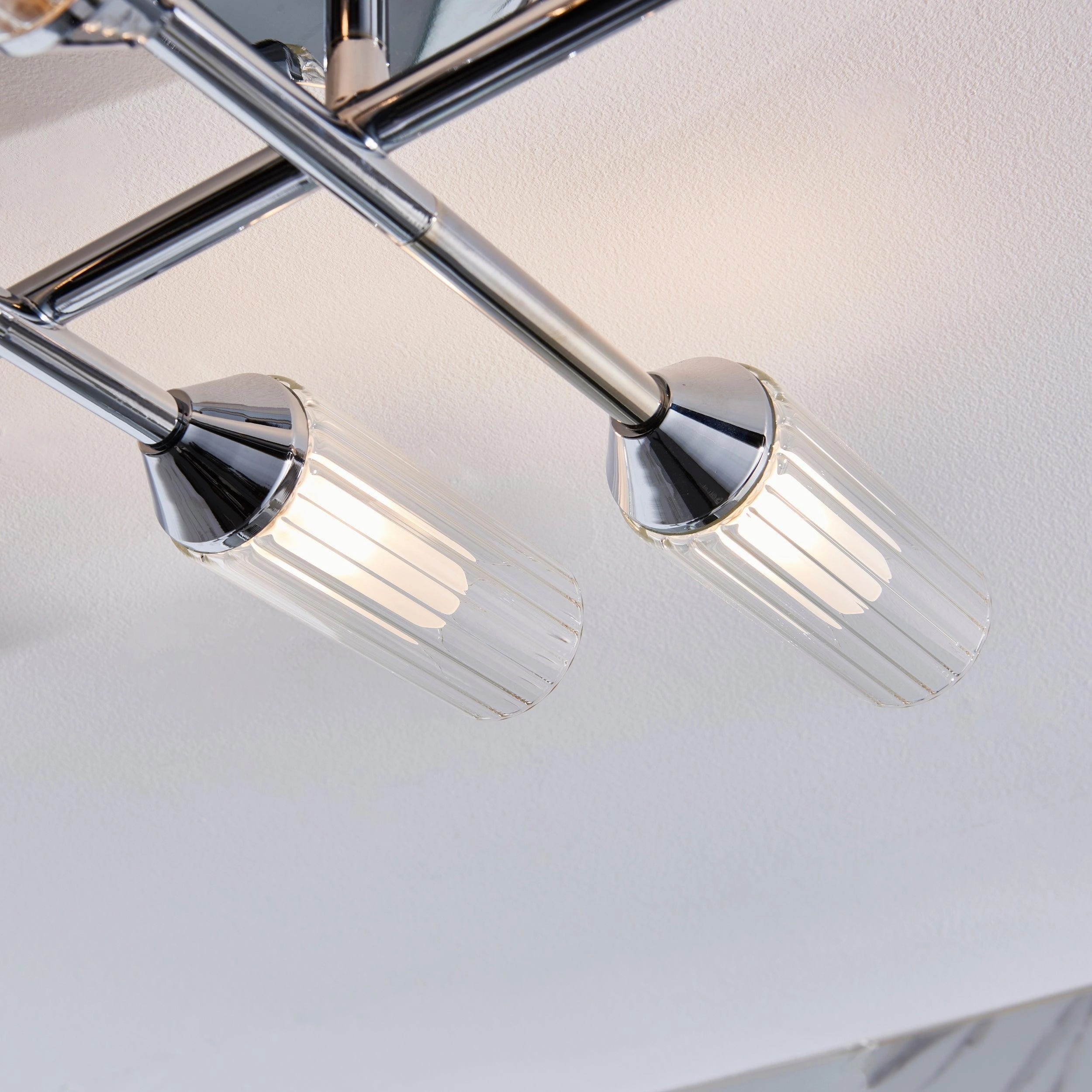 Oundle 6 Light Chrome Bathroom Semi-Flush Ceiling Light