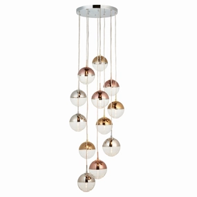 Paloma 12 Light Metallic Cluster Ceiling Pendant ambient ceiling fixture