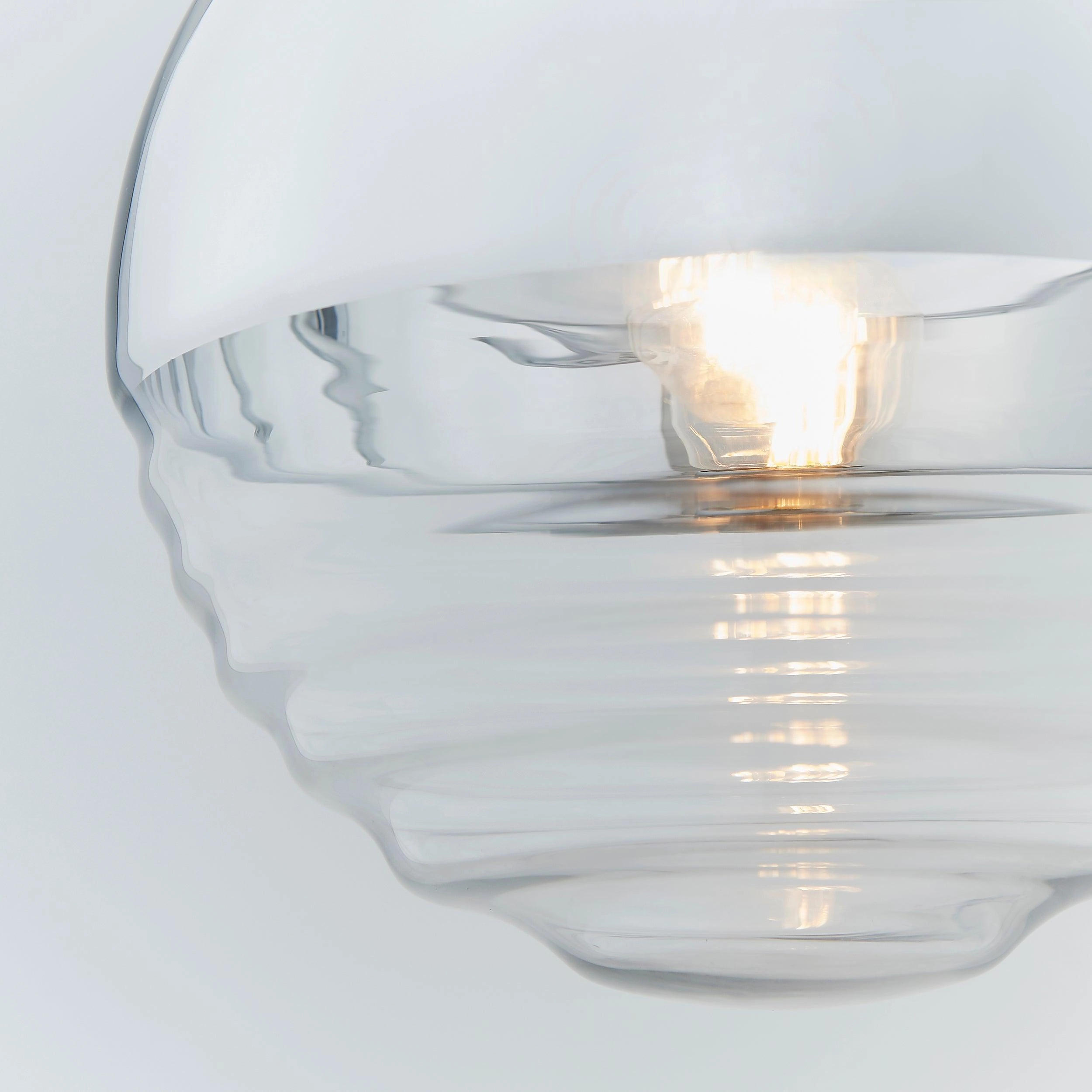 Paloma 1 Light Chrome & Clear Ribbed Glass Ceiling Pendant - Open Box