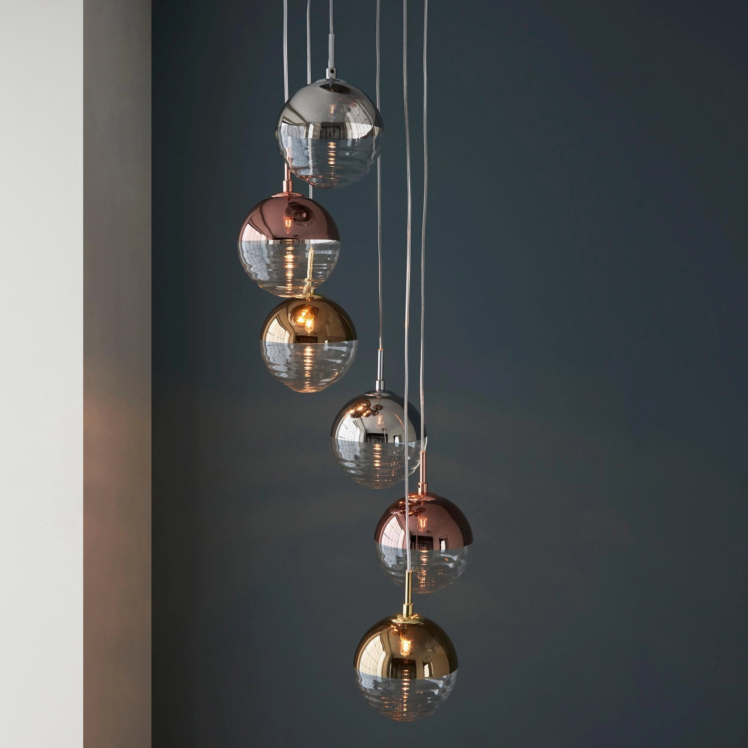 Paloma 6 Light Chrome & Metallic Cluster Ceiling Pendant