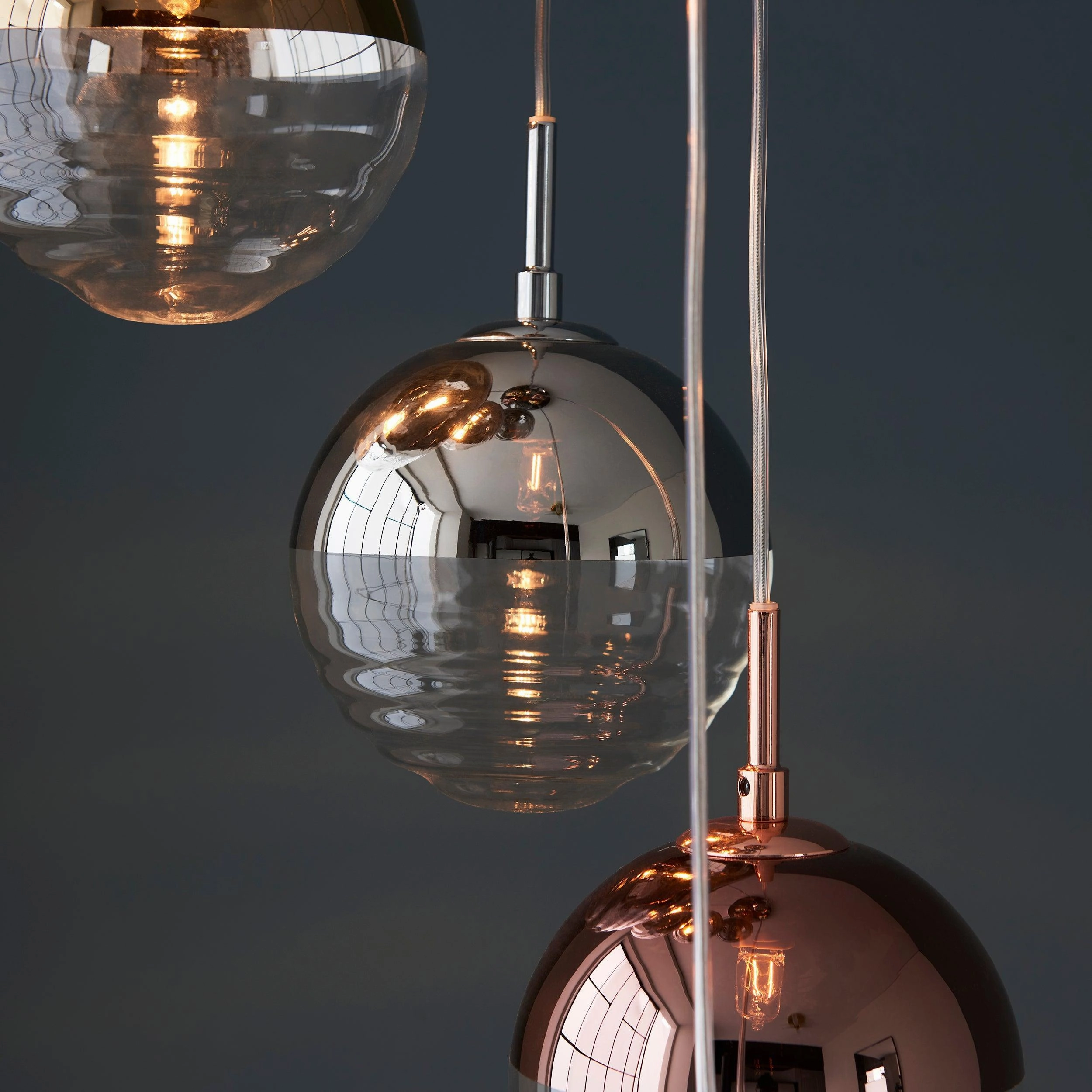 Paloma 6 Light Chrome & Metallic Cluster Ceiling Pendant