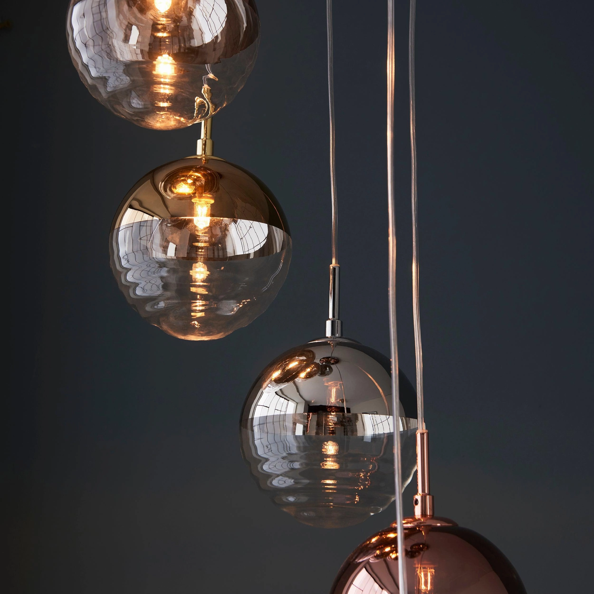 Paloma 6 Light Chrome & Metallic Cluster Ceiling Pendant