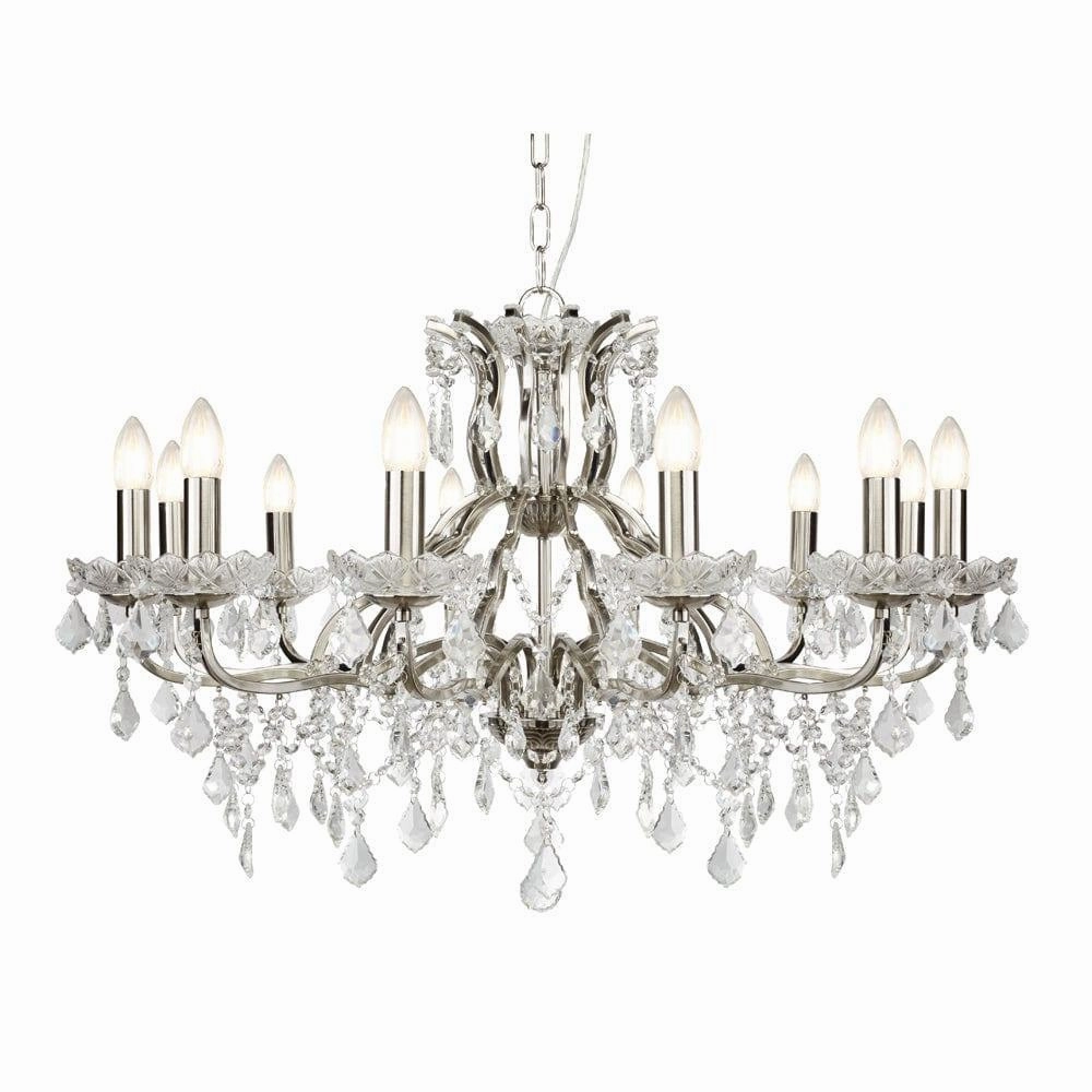 Paris 12 Light Silver/Crystal French Style Chandelier white ceiling lamp