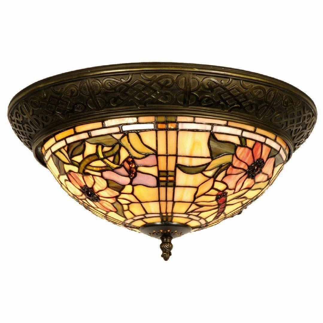 Pavot Flush Tiffany Ceiling Light - Tiffany Lighting Direct recessed ceiling spot lamp