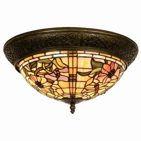 Pavot Flush Tiffany Ceiling Light - Tiffany Lighting Direct recessed ceiling spot lamp