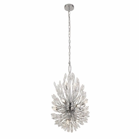 Peacock 14 Light Crystal & Chrome Ceiling Pendant soft glow ceiling light