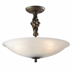 Pembroke 3 Light Semi-Flush Black/Gold Ceiling Light ambient ceiling fixture
